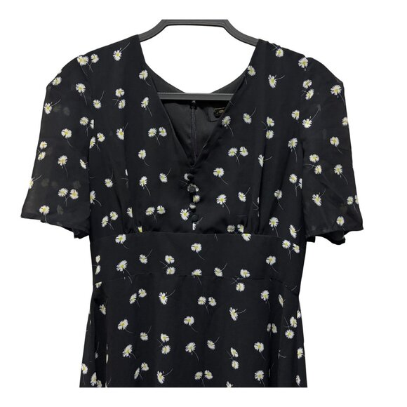 Alexia Admor Floral Black Midi Dress With Puff Sleeves Size 6 - Picture 4 of 8